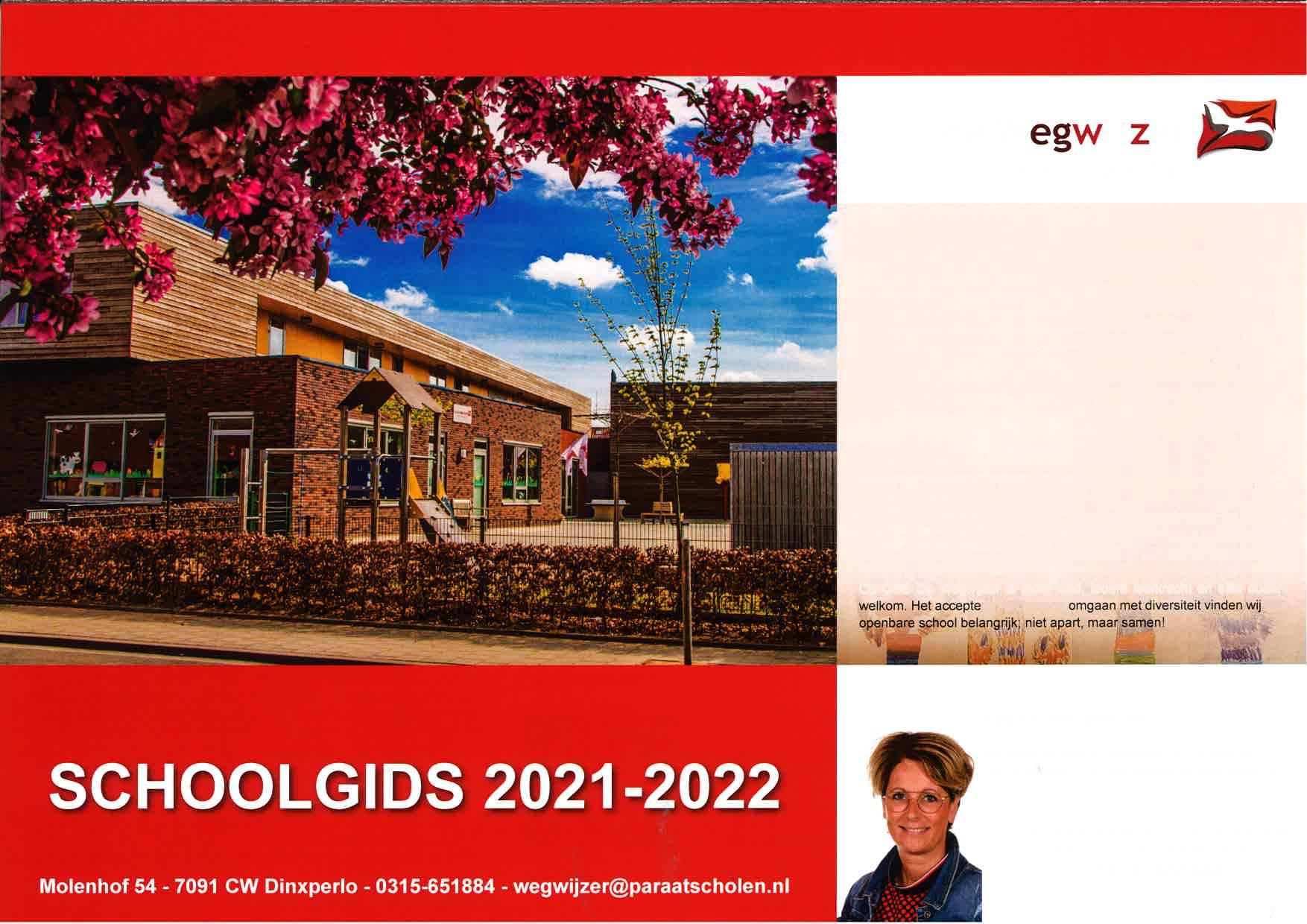 Afbeelding van het schoolgebouw van Basisschool De Wegwijzer in Dinxperlo met een kleurrijke voorgrond. Afbeelding van het schoolgebouw van Basisschool De Wegwijzer in Dinxperlo met een kleurrijke voorgrond.