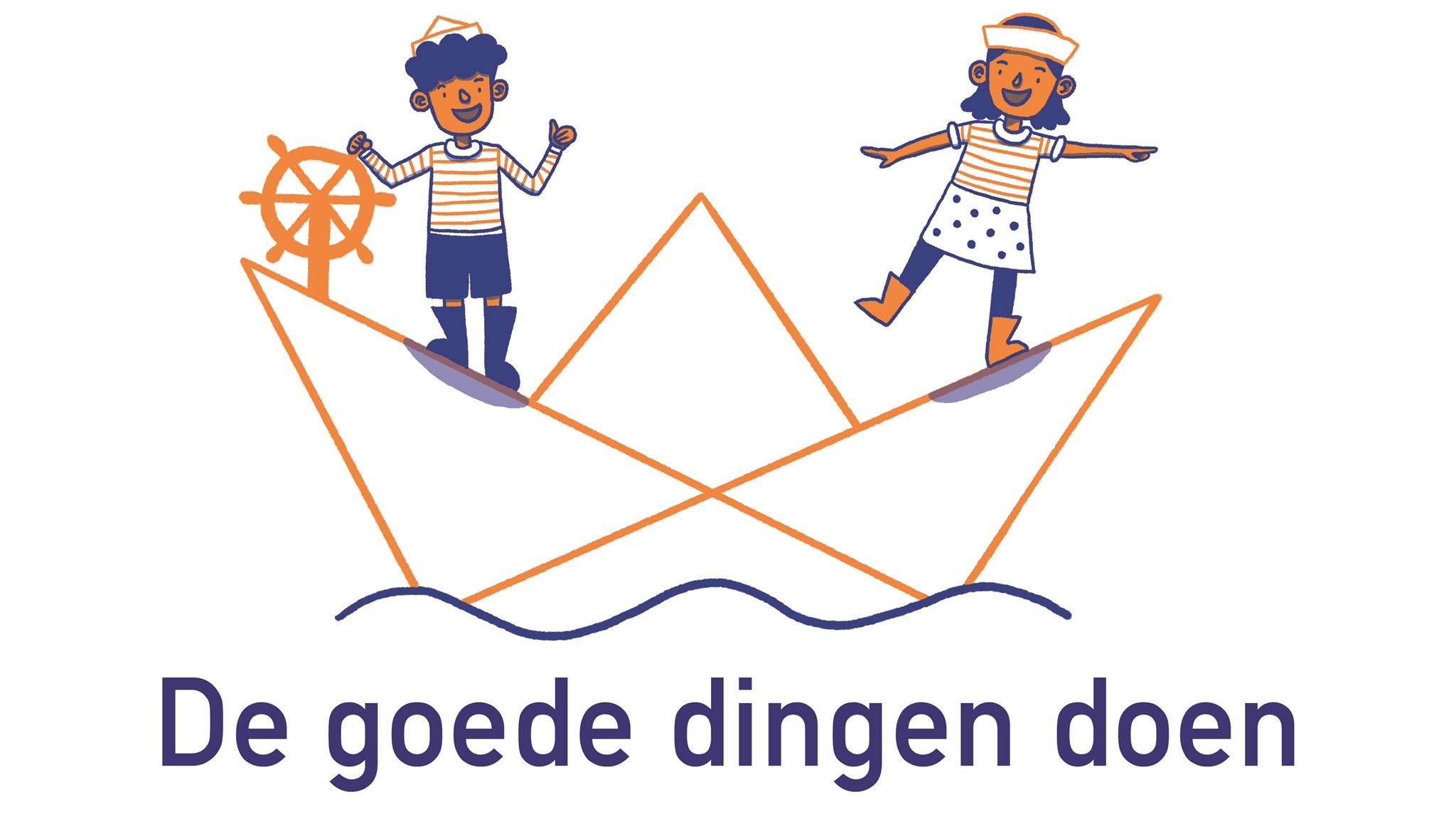 Afbeelding van kinderen die spelen op een schip met de tekst 'De goede dingen doen', afkomstig van WereldKidz Op Dreef in Zeist. Afbeelding van kinderen die spelen op een schip met de tekst 'De goede dingen doen', afkomstig van WereldKidz Op Dreef in Zeist.