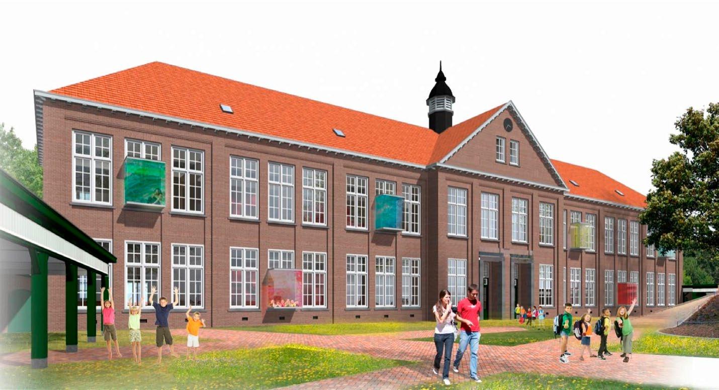 Afbeelding van Synergieschool St Alfonsus voor basisonderwijs in Roermond, met kinderen op het schoolplein en een prachtig schoolgebouw. Afbeelding van Synergieschool St Alfonsus voor basisonderwijs in Roermond, met kinderen op het schoolplein en een prachtig schoolgebouw.