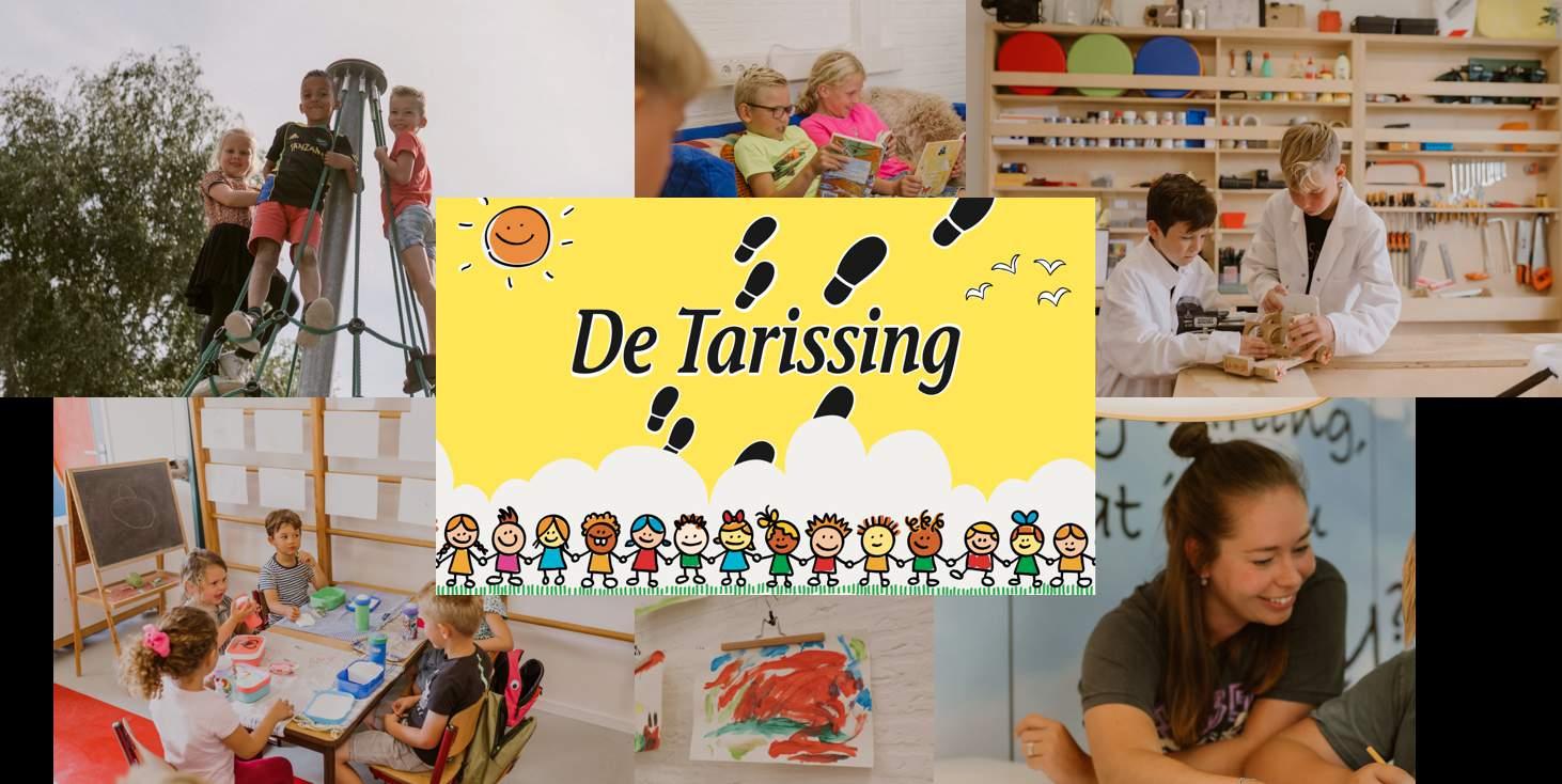 Beeld van CBS De Tarissing in Oudehaske, met kinderen die spelen, leren en samenwerken. Beeld van CBS De Tarissing in Oudehaske, met kinderen die spelen, leren en samenwerken.