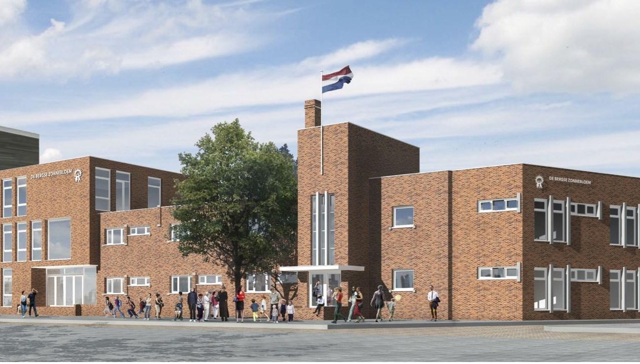 De afbeelding toont de school De Bergse Zonnebloem in Rotterdam. De afbeelding toont de school De Bergse Zonnebloem in Rotterdam.