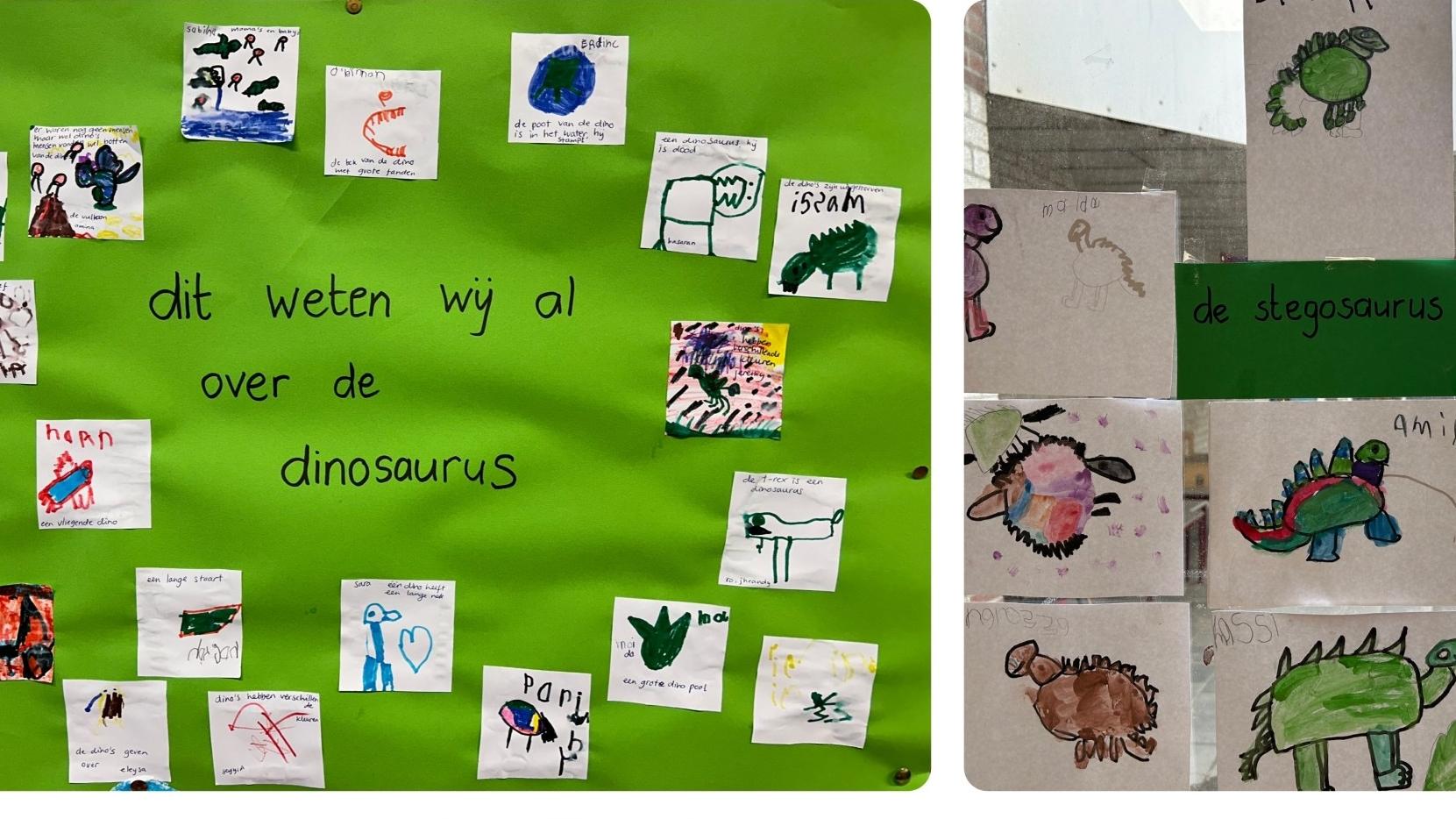 Dit is een knutselbord over dinosaurussen van De Bloementuin in Rotterdam.