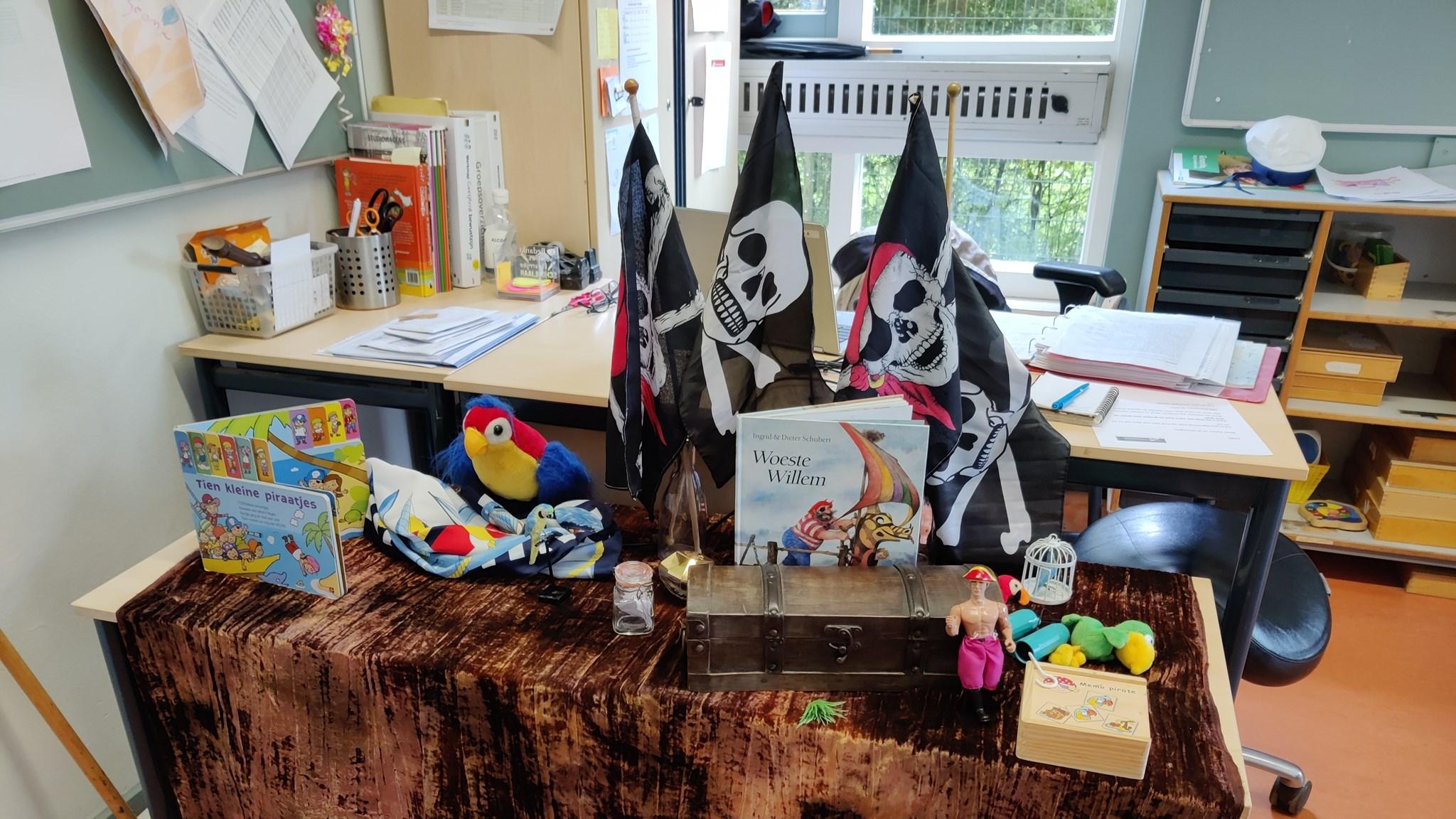 Dit is een speeltafel met piratenthema in het lokaal van de Hugo de Grootschool in Arnhem. Dit is een speeltafel met piratenthema in het lokaal van de Hugo de Grootschool in Arnhem.