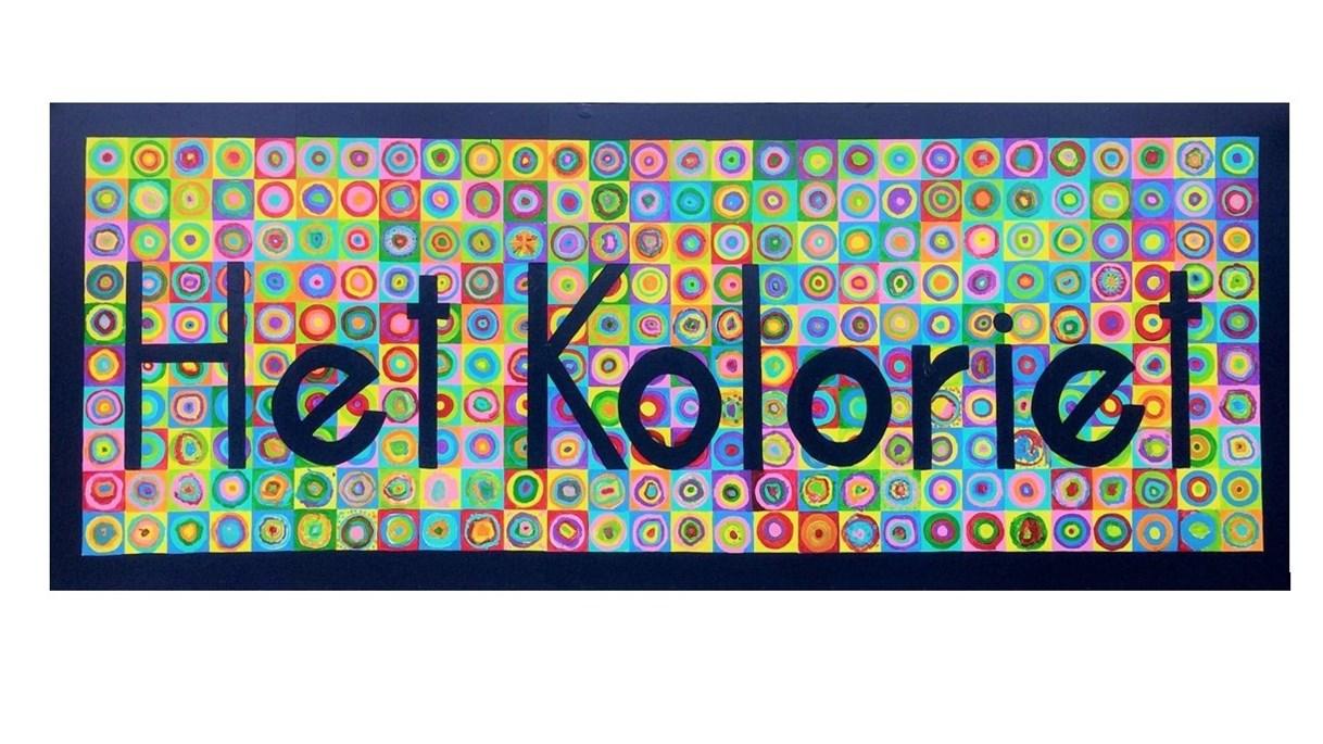 Een kleurrijk kunstwerk met de naam 'Het Koloriet', een school in Ommen. Een kleurrijk kunstwerk met de naam 'Het Koloriet', een school in Ommen.