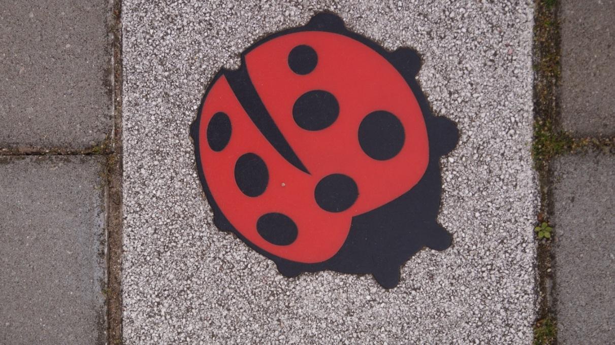 Een ladinginsectenafbeelding op het schoolplein van School voor Speciaal Basisonderwijs De Lings in Tegelen. Een ladinginsectenafbeelding op het schoolplein van School voor Speciaal Basisonderwijs De Lings in Tegelen.