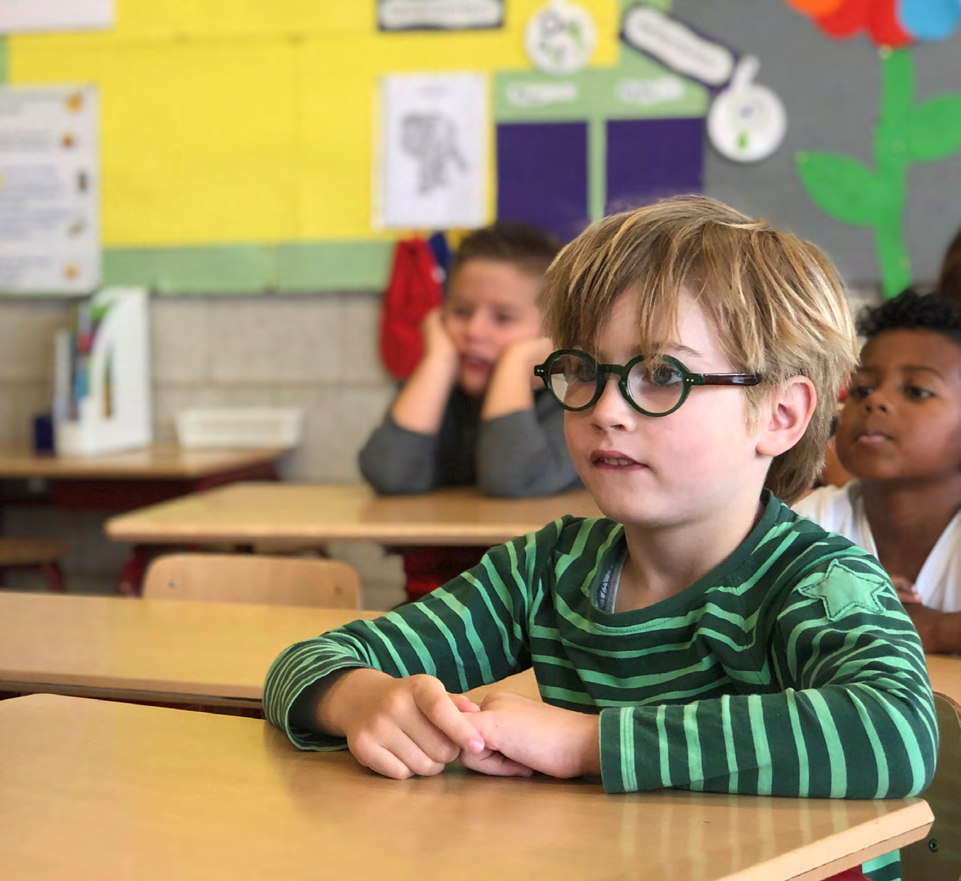Een leerling in de klas van Daltonschool De Westerkim in Zaandam. Een leerling in de klas van Daltonschool De Westerkim in Zaandam.