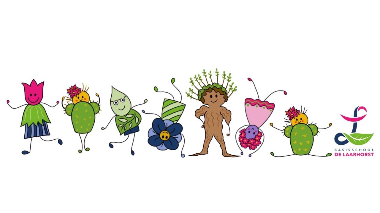 Illustratie van vrolijke, kleurrijke figuren voor het schooljaar van de Katholieke Basisschool de Laarhorst in Arnhem. Illustratie van vrolijke, kleurrijke figuren voor het schooljaar van de Katholieke Basisschool de Laarhorst in Arnhem.