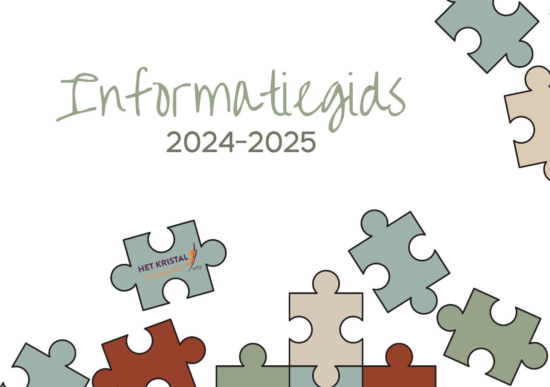 Informatiegids 2024-2025 van Christelijk IKC Het Kristal in Dordrecht met puzzelstukjes in de hoek. Informatiegids 2024-2025 van Christelijk IKC Het Kristal in Dordrecht met puzzelstukjes in de hoek.