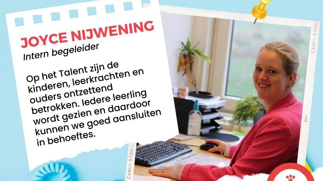 Joyce Nijwening, intern begeleider op CB Het Talent in Emmen, benadrukt het belang van betrokkenheid van kinderen, leerkrachten en ouders. Joyce Nijwening, intern begeleider op CB Het Talent in Emmen, benadrukt het belang van betrokkenheid van kinderen, leerkrachten en ouders.