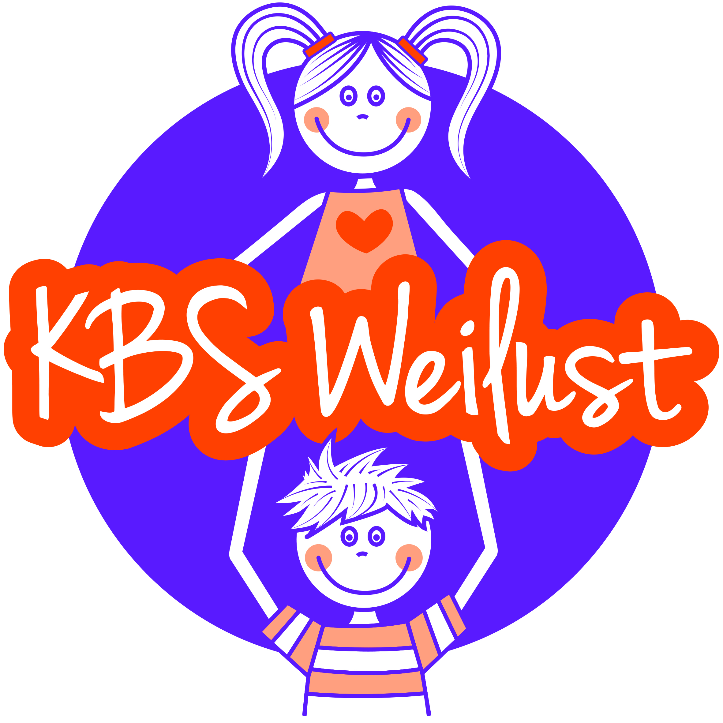 KBS Weilust in Breda met vrolijke kinderen in een speelse illustratie. KBS Weilust in Breda met vrolijke kinderen in een speelse illustratie.