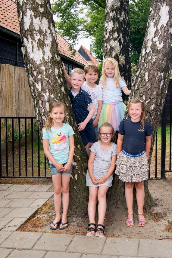 Kindcentrum De Spreng in Barneveld, met kinderen die spelen bij een grote boom op het schoolplein. Kindcentrum De Spreng in Barneveld, met kinderen die spelen bij een grote boom op het schoolplein.