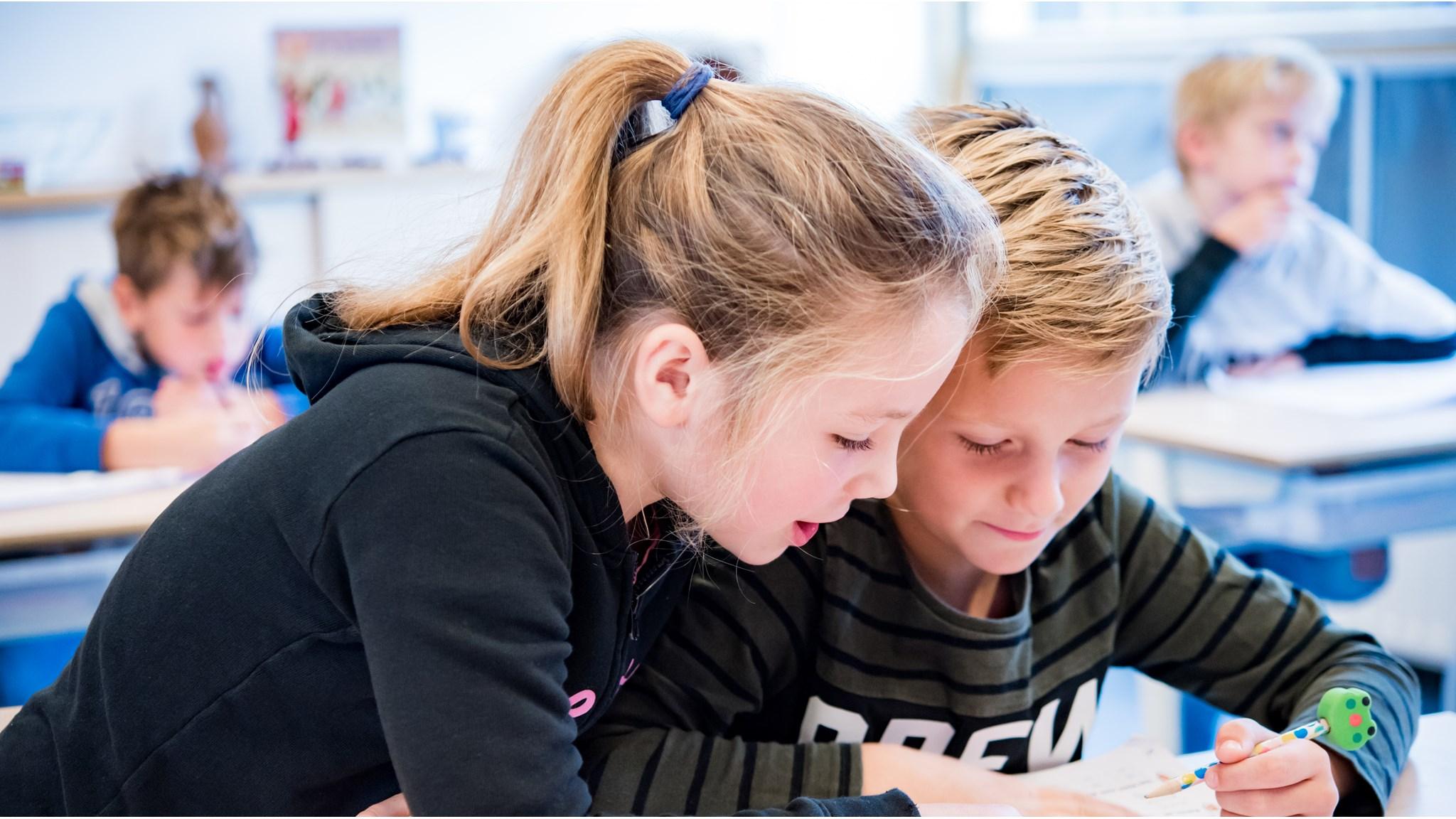 Kinderen aan het werk in de klas van Openbare Basisschool De Hasselbraam in Heerhugowaard. Kinderen aan het werk in de klas van Openbare Basisschool De Hasselbraam in Heerhugowaard.