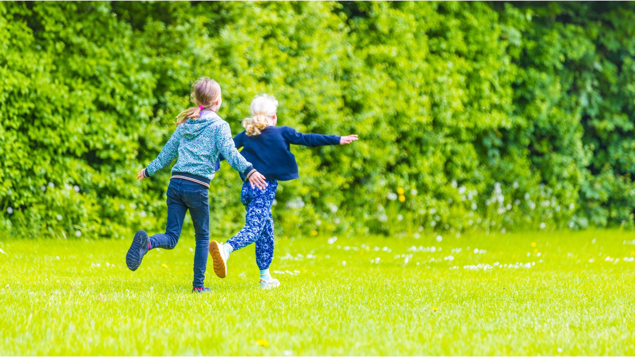 Kinderen spelen vrolijk op het schoolplein van Basisschool De Triangel in Grijpskerk.