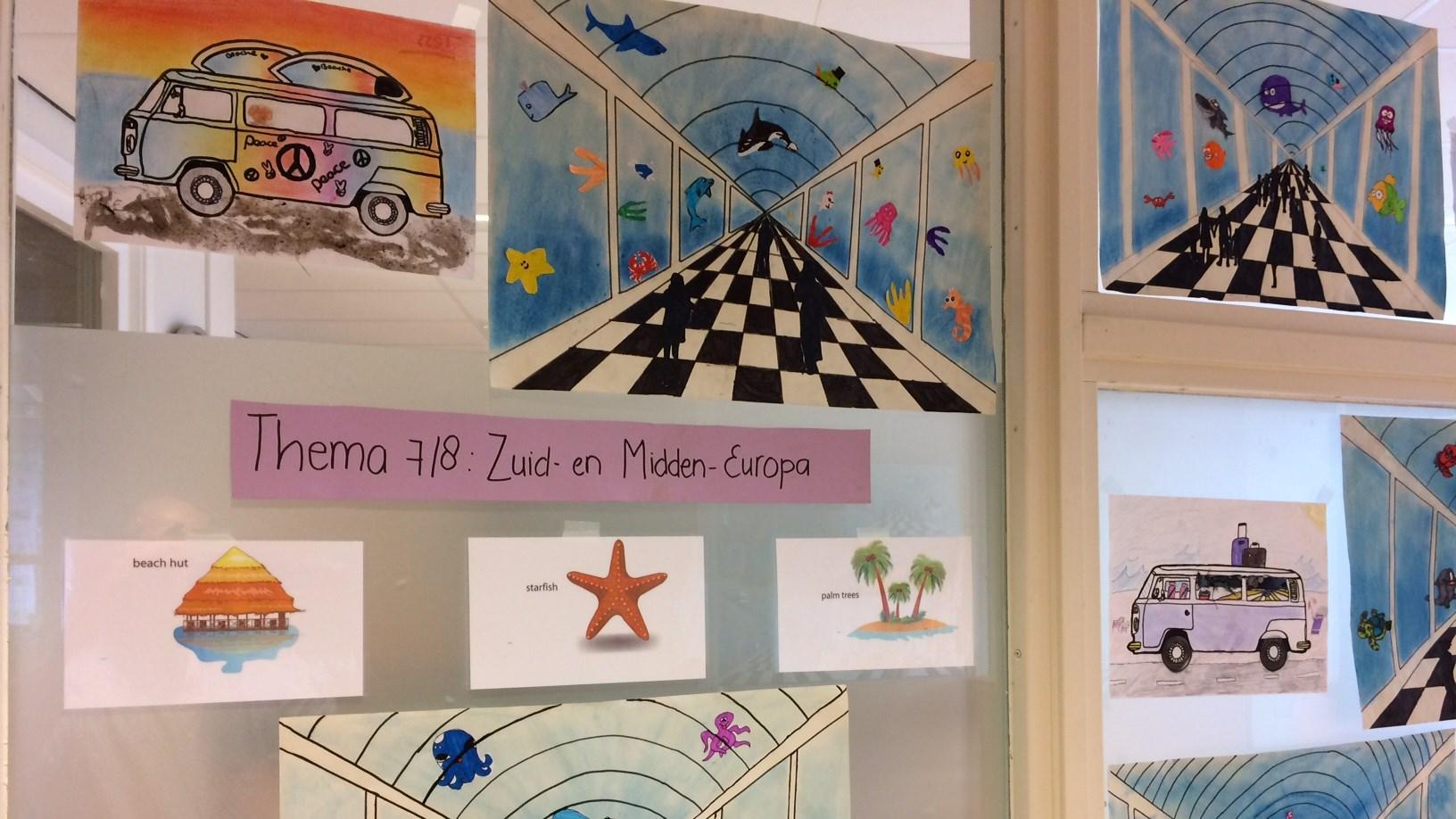 Kunstwerken van leerlingen in Daltonschool Rijnsweerd, Utrecht, met het thema "Zuid- en Midden-Europa". Kunstwerken van leerlingen in Daltonschool Rijnsweerd, Utrecht, met het thema "Zuid- en Midden-Europa".