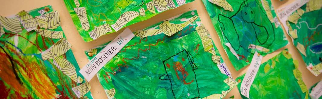 Kunstwerken van leerlingen van P.C. basisschool De Bolster in Amersfoort, tentoonstelling van 'Mijn Bosdier'. Kunstwerken van leerlingen van P.C. basisschool De Bolster in Amersfoort, tentoonstelling van 'Mijn Bosdier'.