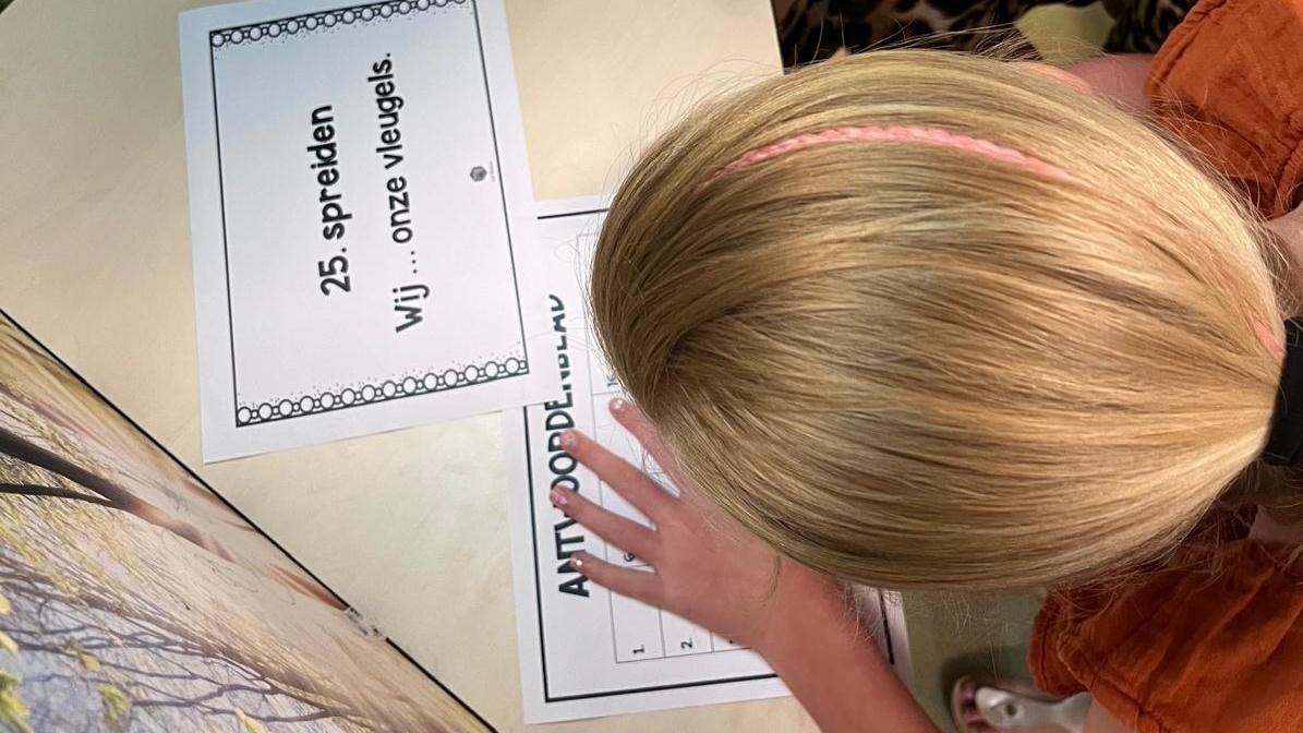 Leerling van Kindcentrum Willibrord in Heiloo werkt aan een opdracht met het onderwerp 'Onze Vleugels'. Leerling van Kindcentrum Willibrord in Heiloo werkt aan een opdracht met het onderwerp 'Onze Vleugels'.