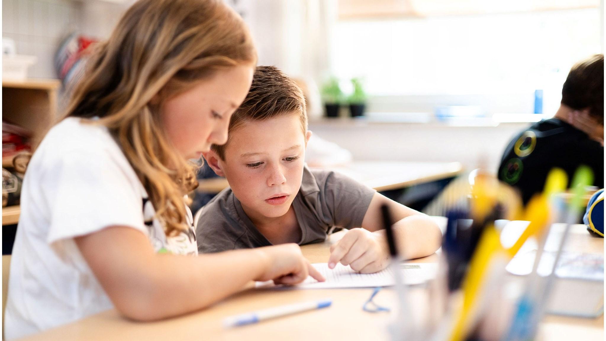 Leerlingen van Basisschool De Boogerd in 't Goy werken samen aan een opdracht. Leerlingen van Basisschool De Boogerd in 't Goy werken samen aan een opdracht.