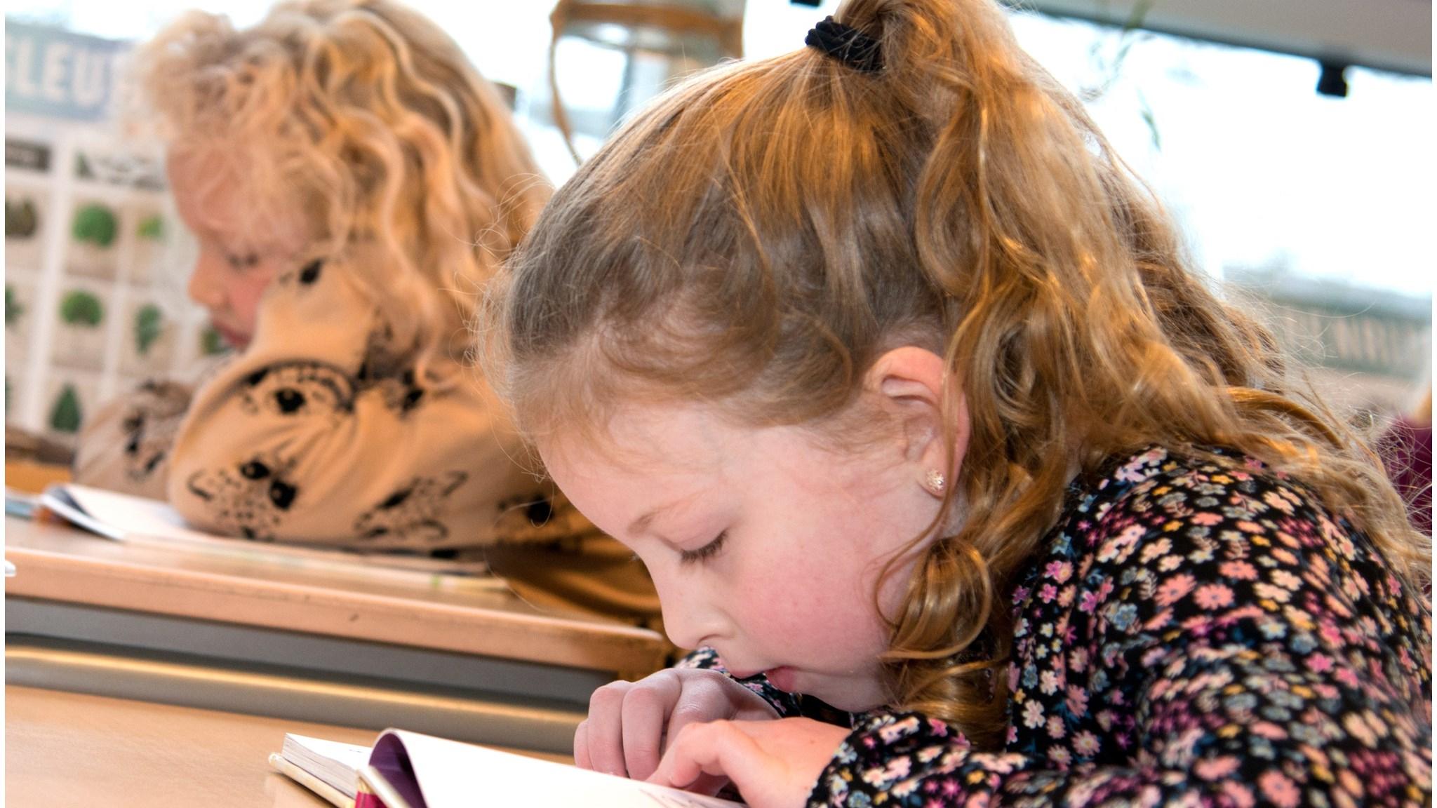 Leerlingen van de Kruidenhoek Jenaplan Basisschool in Rotterdam zijn geconcentreerd aan het werk met hun boeken. Leerlingen van de Kruidenhoek Jenaplan Basisschool in Rotterdam zijn geconcentreerd aan het werk met hun boeken.