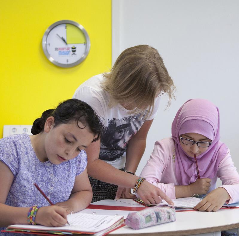 Leerlingen van De Kwartiermaker in Den Bosch zijn actief aan het werk met hun leerkracht in de klas. Leerlingen van De Kwartiermaker in Den Bosch zijn actief aan het werk met hun leerkracht in de klas.