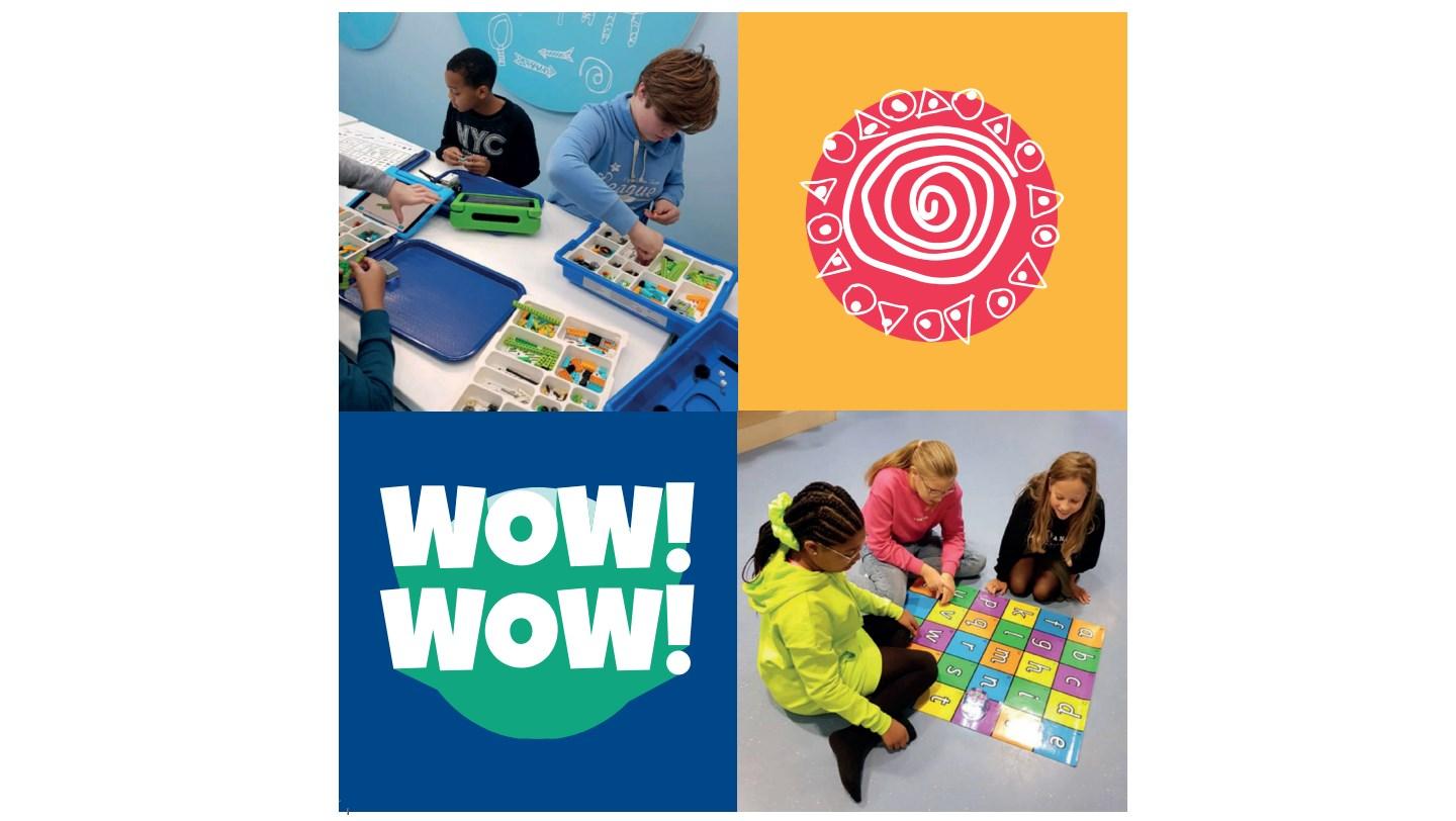Leerlingen van de Mgr. Bekkersschool in Spijkenisse zijn actief bezig met creatieve en educatieve spelletjes.