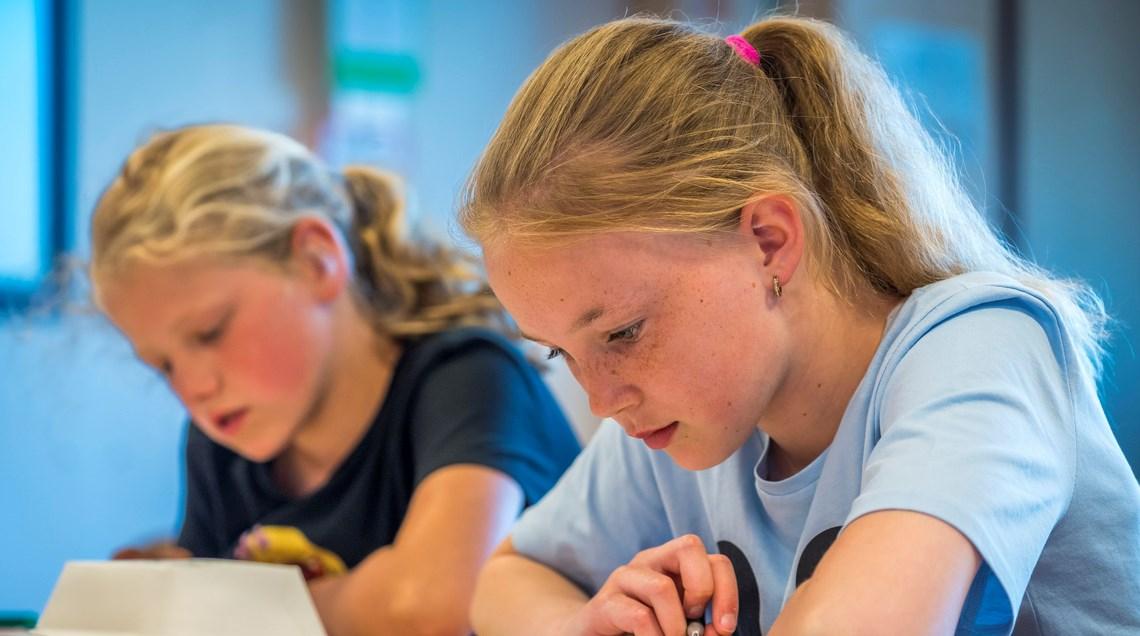 Leerlingen van School Kastanjelaan in Leiderdorp zijn geconcentreerd aan het werk. Leerlingen van School Kastanjelaan in Leiderdorp zijn geconcentreerd aan het werk.
