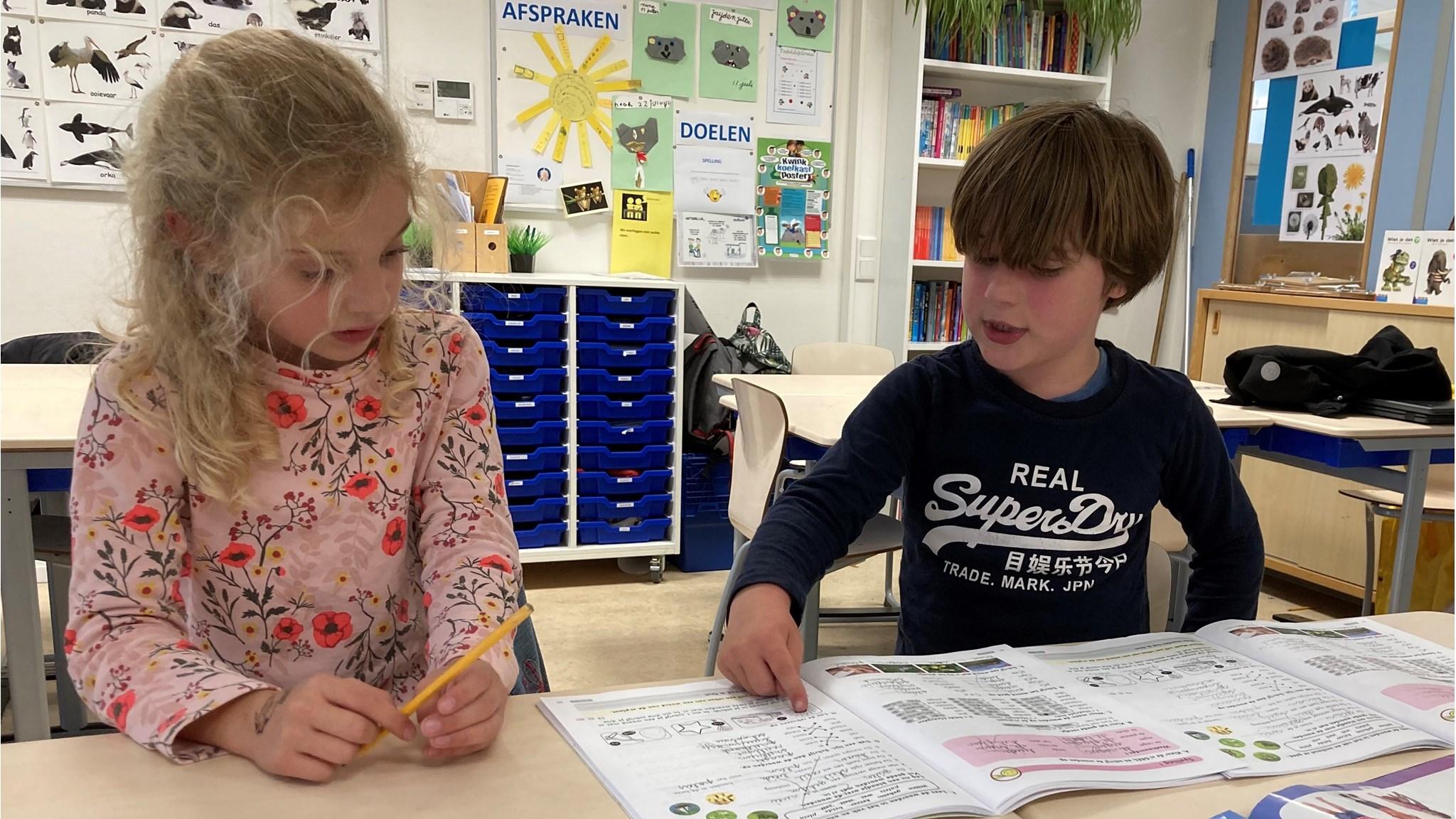 Leerlingen werken samen aan hun schoolwerk in de klas van Openbare Daltonschool deBuut in Soest. Leerlingen werken samen aan hun schoolwerk in de klas van Openbare Daltonschool deBuut in Soest.