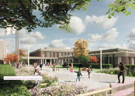 Montessori Campus 0-18 PO in Almere met een levendig schoolplein en moderne gebouwen. Montessori Campus 0-18 PO in Almere met een levendig schoolplein en moderne gebouwen.