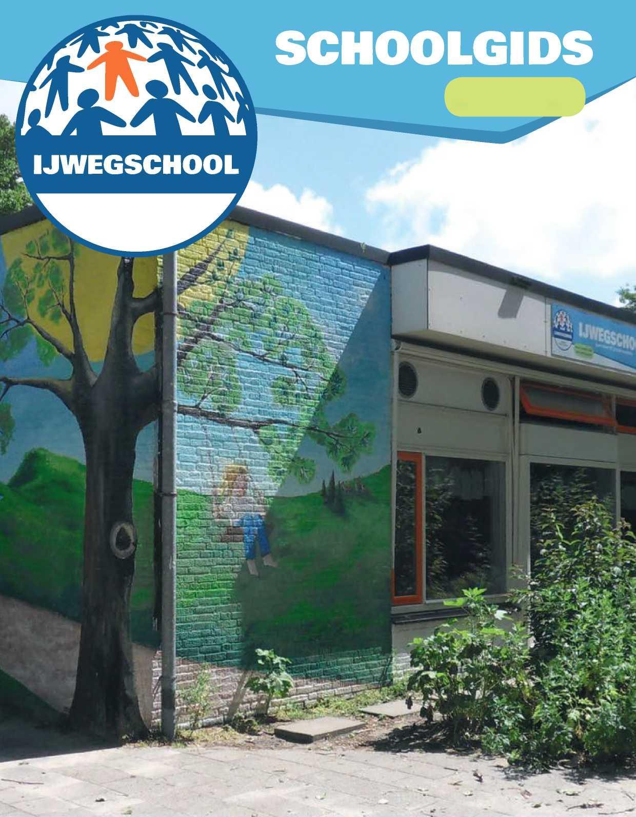 Muurdecoratie bij de IJwegschool in Hoofddorp met een kleurrijke afbeelding en een kind in de buitenlucht. Muurdecoratie bij de IJwegschool in Hoofddorp met een kleurrijke afbeelding en een kind in de buitenlucht.