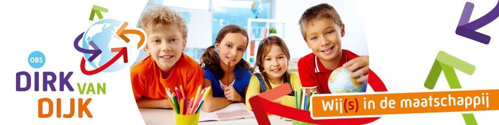 OBS Dirk van Dijk in Kampen toont enthousiaste kinderen die leren en samenwerken in een kleurrijke klasomgeving.