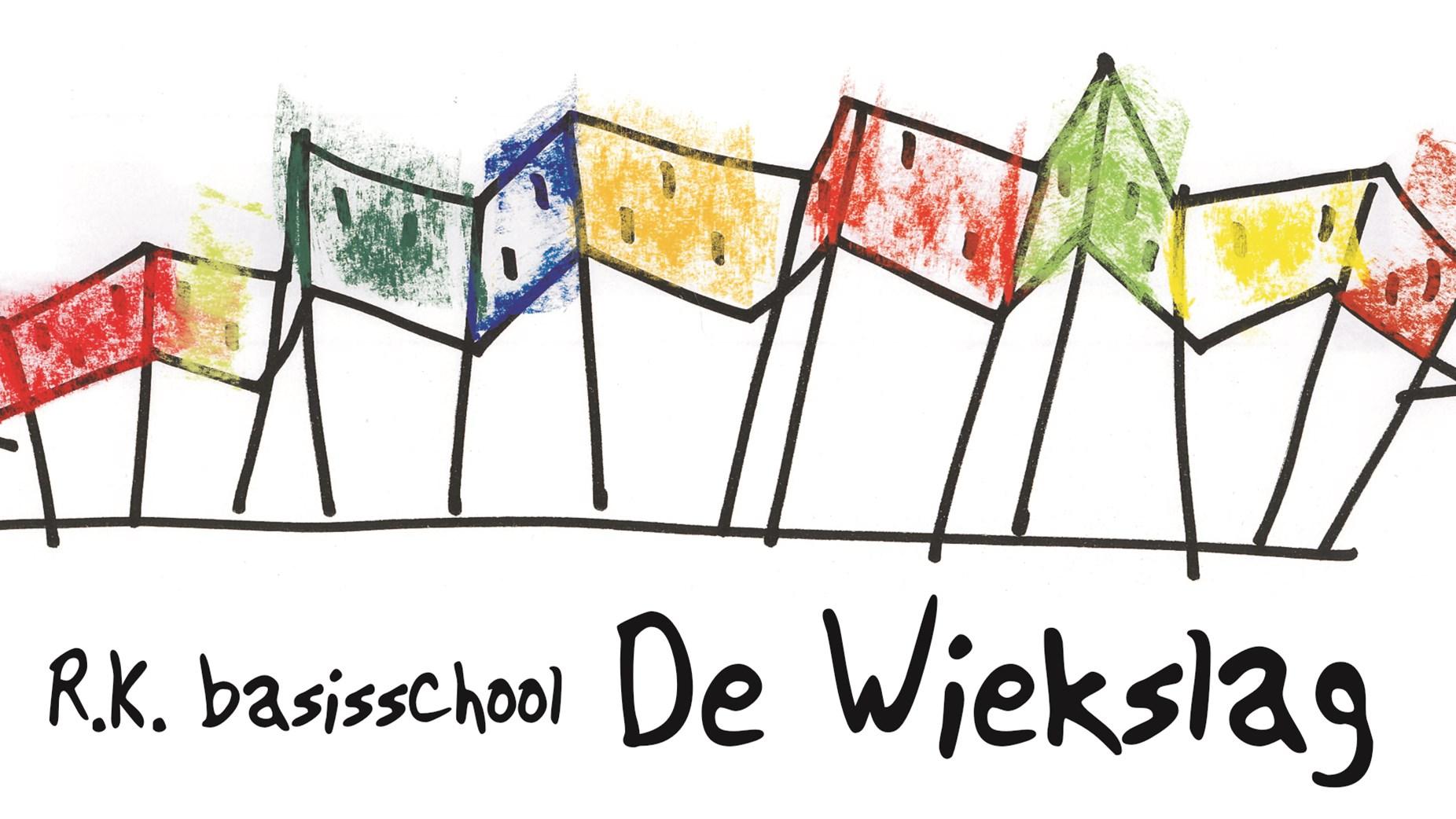 R.K. basisschool De Wiekslag in Tubbergen met kleurrijke vlaggen. R.K. basisschool De Wiekslag in Tubbergen met kleurrijke vlaggen.