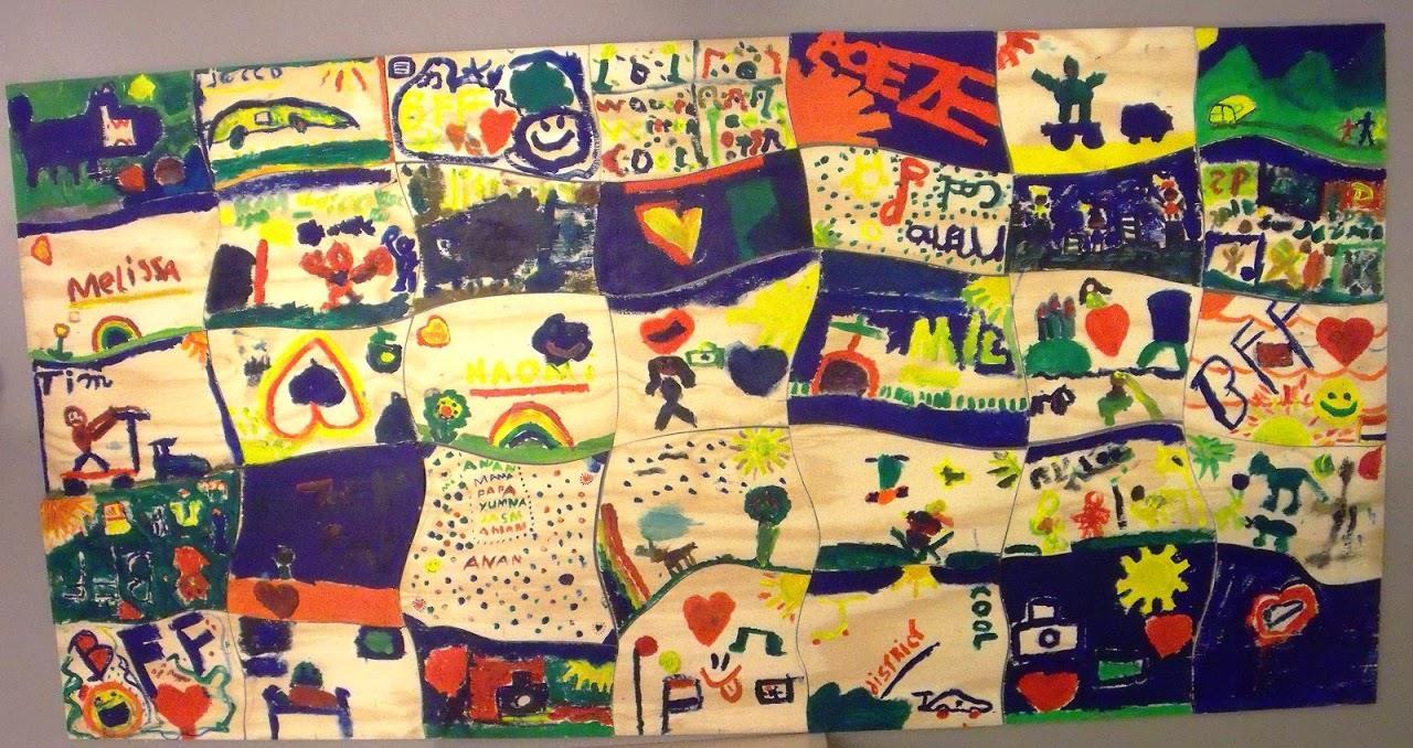 Schilderij gemaakt door leerlingen van de Protestants Christelijke Basisschool het Kompas in Krimpen aan den IJssel. Schilderij gemaakt door leerlingen van de Protestants Christelijke Basisschool het Kompas in Krimpen aan den IJssel.
