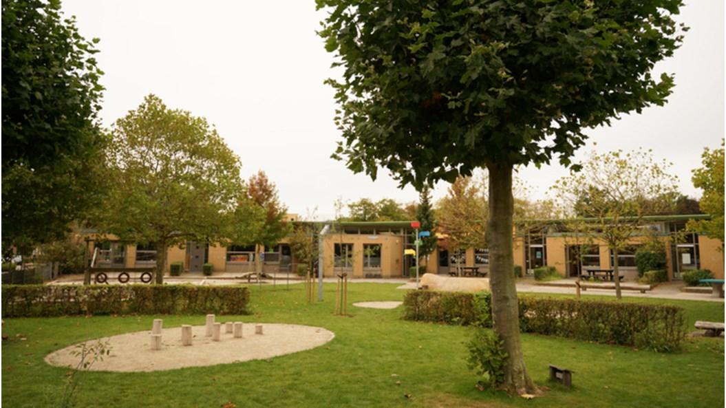 Schoolplein van De Bolderik in Heeswijk-Dinther met bomen en speelruimtes. Schoolplein van De Bolderik in Heeswijk-Dinther met bomen en speelruimtes.