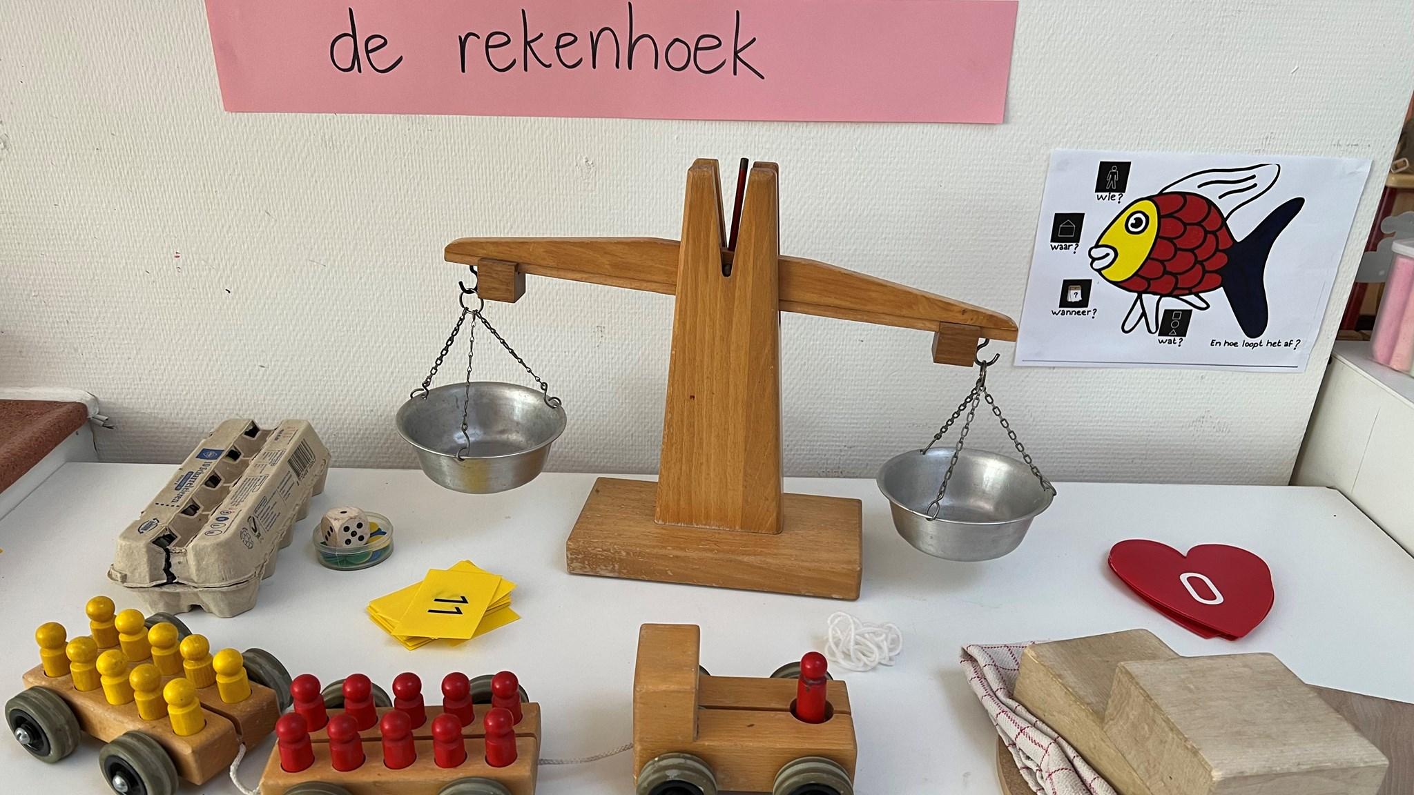 Speelgoed voor rekendidactiek in de rekenhoek van Basisschool Anloo. Speelgoed voor rekendidactiek in de rekenhoek van Basisschool Anloo.