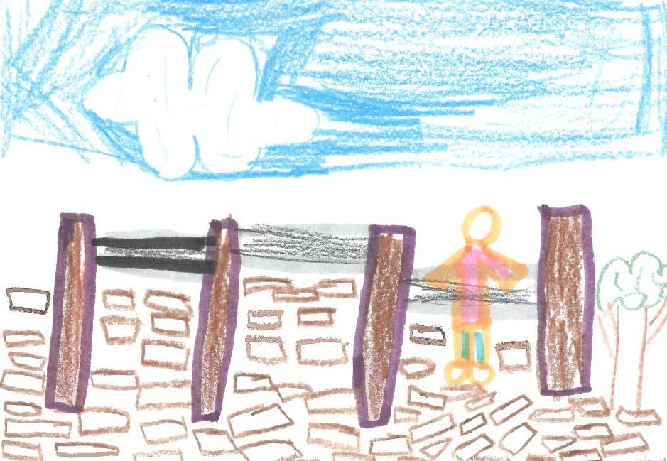 Tekening van een kind met een kleurrijk schoolplein bij Roomskatholieke Basisschool Maria Bernadette in Leidschendam. Tekening van een kind met een kleurrijk schoolplein bij Roomskatholieke Basisschool Maria Bernadette in Leidschendam.