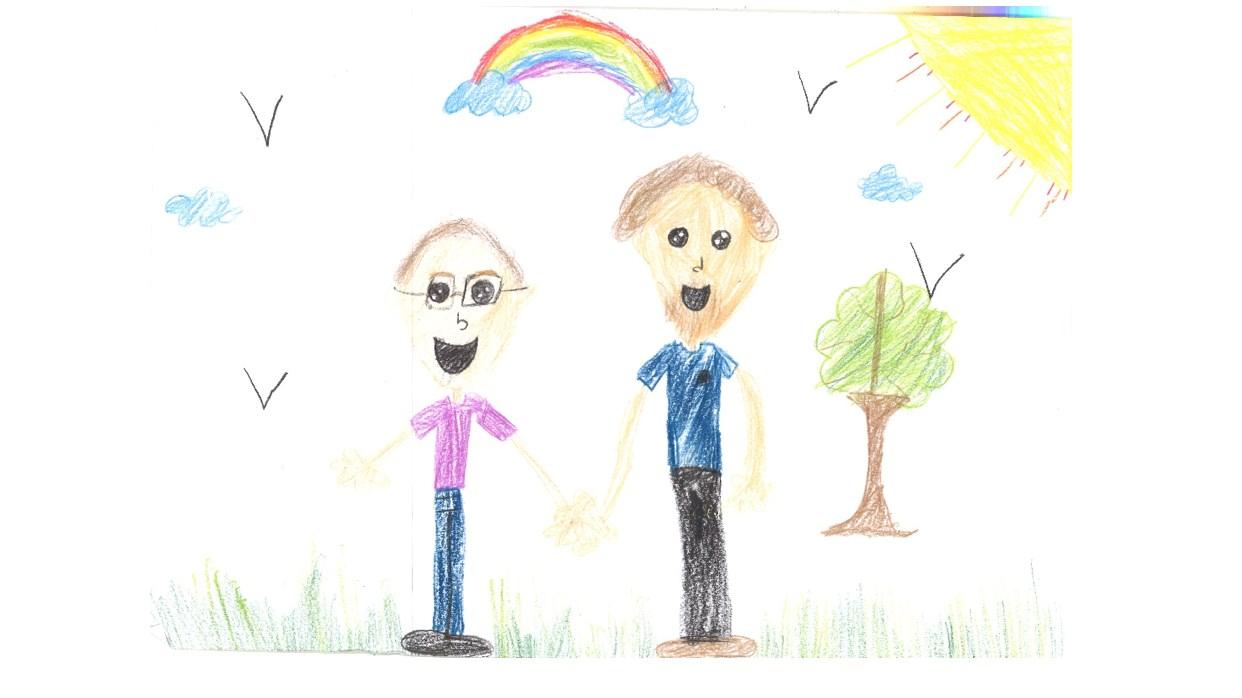 Tekeningen van blije kinderen met een regenboog op de 'Rooms Katholieke Basisschool Op Weg' in Vorstenbosch. Tekeningen van blije kinderen met een regenboog op de 'Rooms Katholieke Basisschool Op Weg' in Vorstenbosch.
