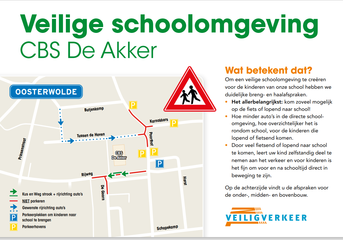 Veilige schoolomgeving kaart voor CBS De Akker in Oosterwolde (Fryslân). Veilige schoolomgeving kaart voor CBS De Akker in Oosterwolde (Fryslân).